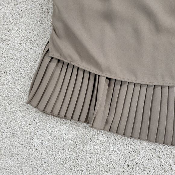 Banana Republic Womens Sleeveless Top Small Taupe Accordion Pleat-Hem Layered - Picture 7 of 12